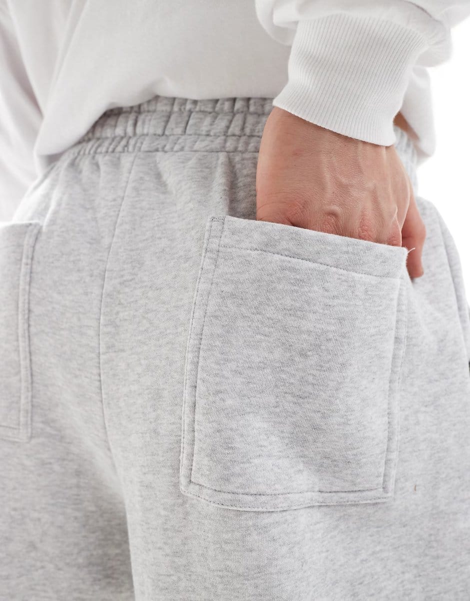 ASOS Cotton On wide leg jogger trousers in grey marle co-ord - 4