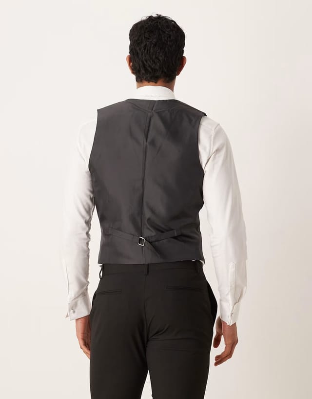 ASOS ASOS DESIGN skinny suit waistcoat in black - 3