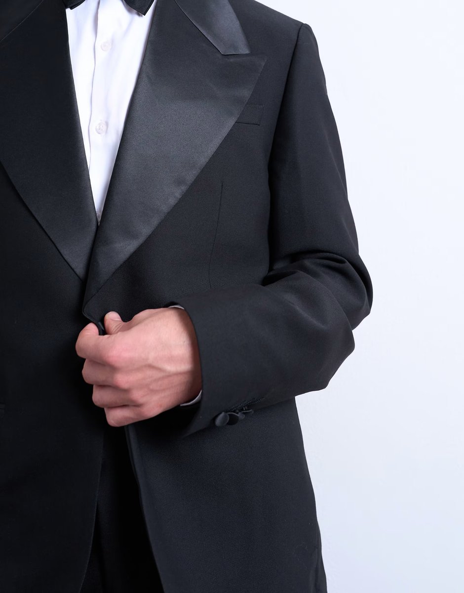 ASOS Topman slim tux suit jacket in black - 3