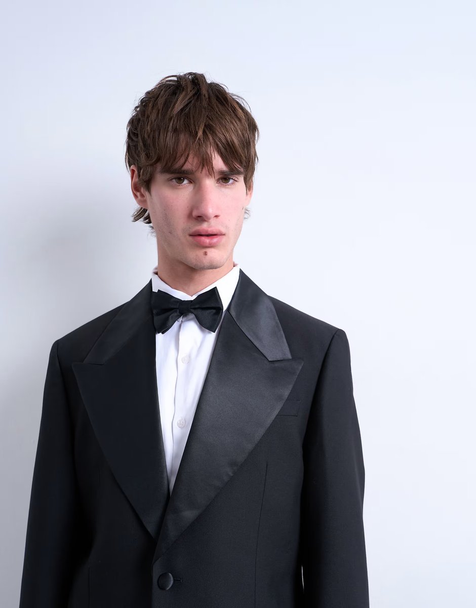 ASOS Topman slim tux suit jacket in black - 4