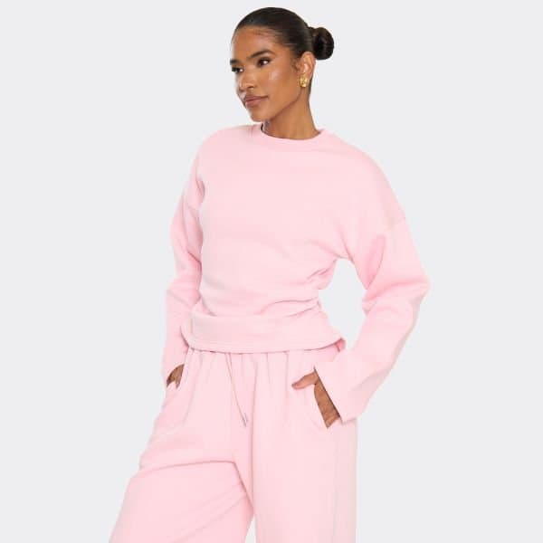 EGO EGO Pink Long Sleeve Cinched Waist Sweatshirt