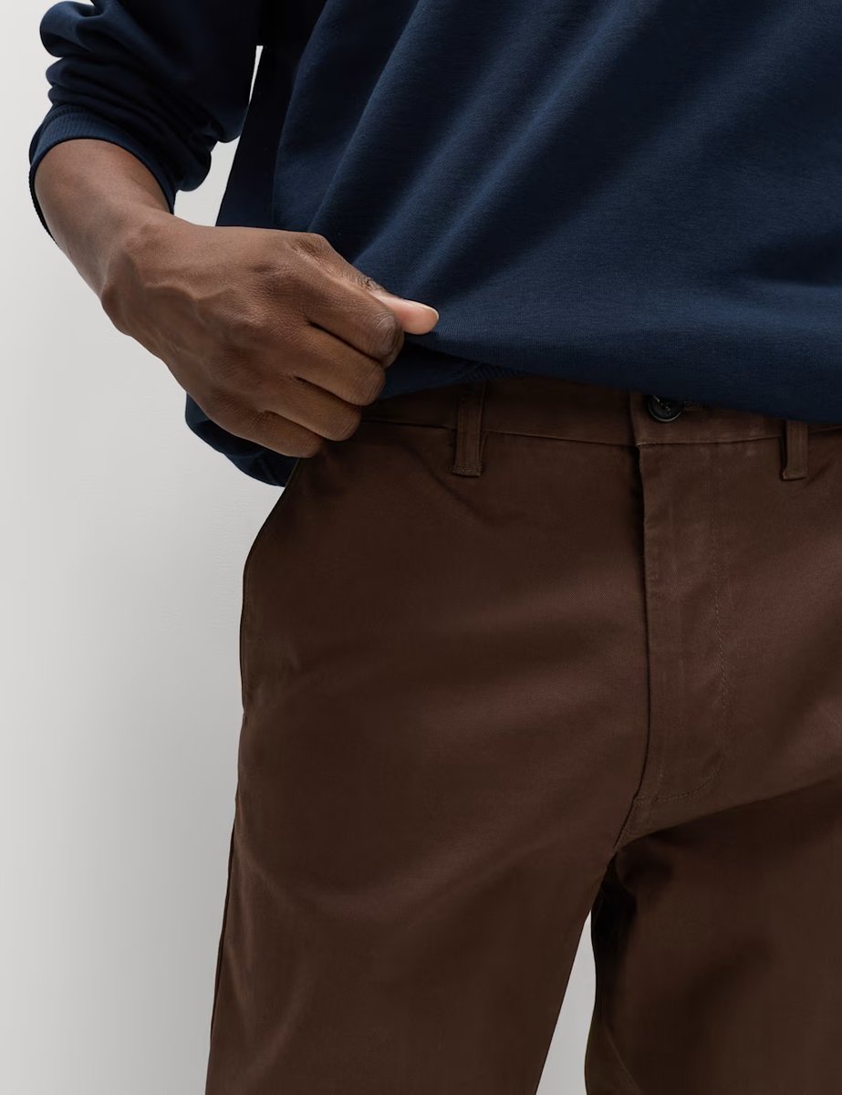 Marks & Spencer M&S Regular Fit Twill Chinos Bitter Chocolate - 2