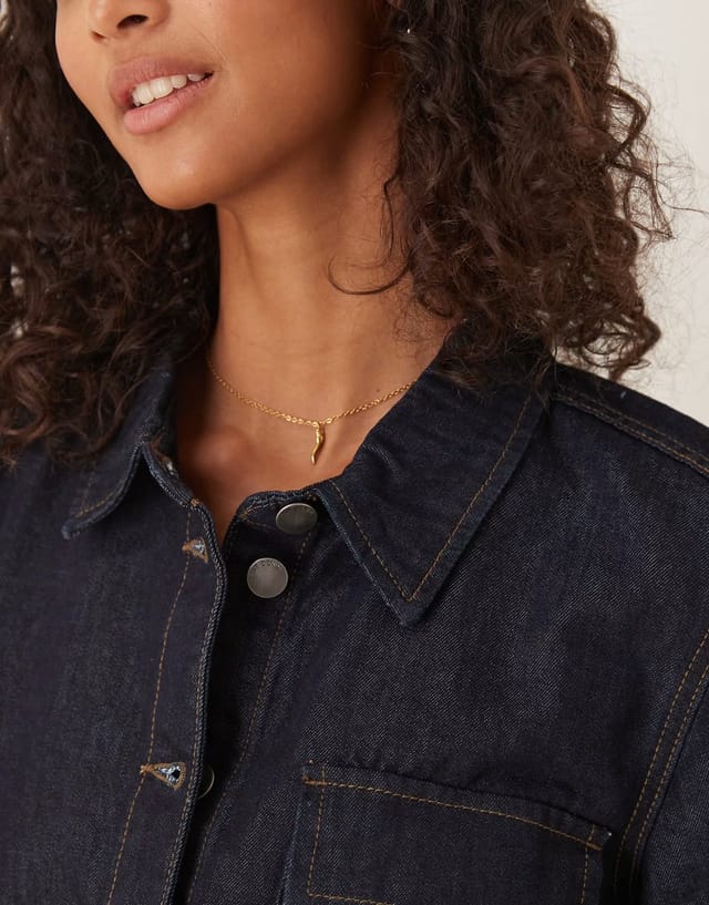 ASOS JDY short sleeve shirt co-ord in dark blue denim - 3