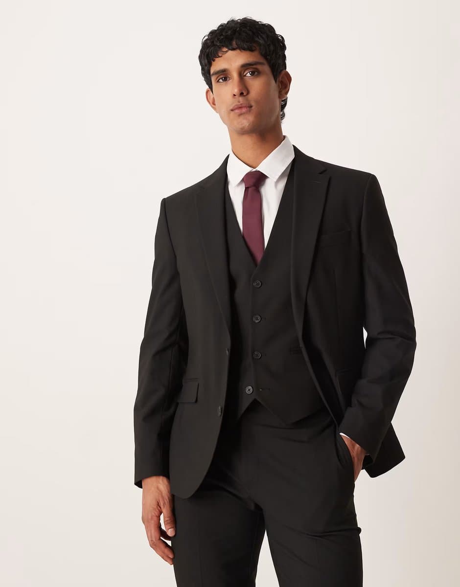 ASOS ASOS DESIGN slim suit jacket in black