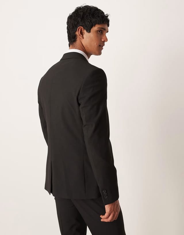 ASOS ASOS DESIGN slim suit jacket in black - 3