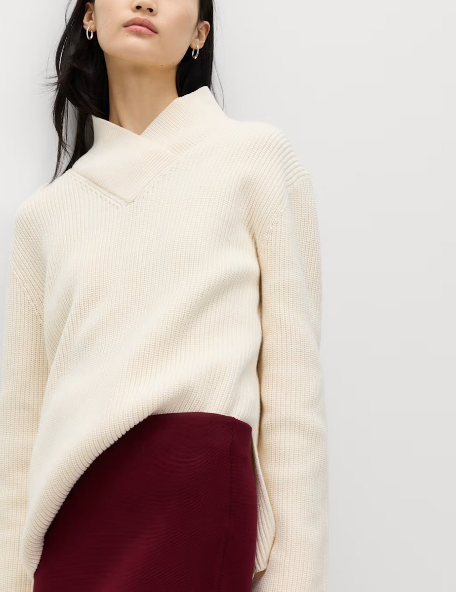 Marks & Spencer M&S Knitted Midaxi Column Skirt Wine - 3