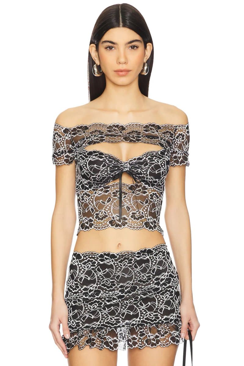 revolve revolve Crystal Top in Black