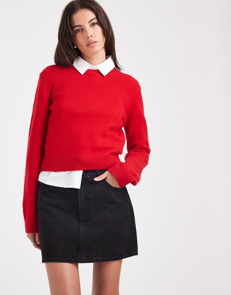ASOS ASOS DESIGN high waisted  mini skirt in washed black