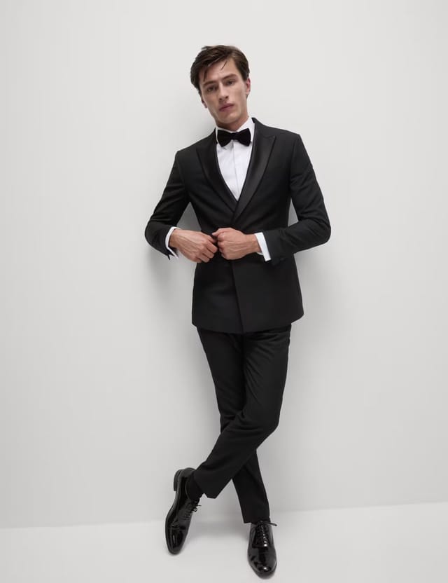 Marks & Spencer M&S Slim Fit Double Breasted Tuxedo Jacket Black - 3