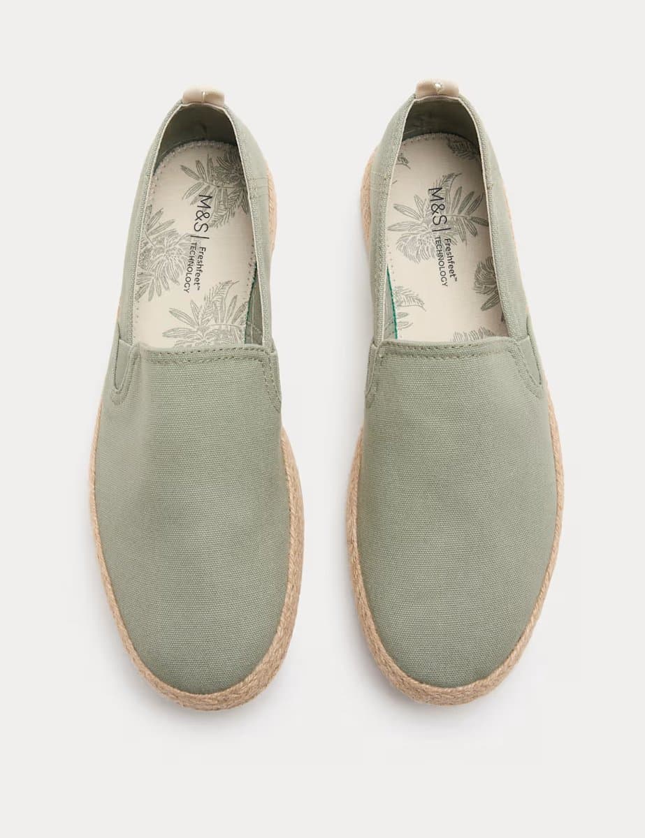 Marks & Spencer M&S Green Canvas Espadrilles