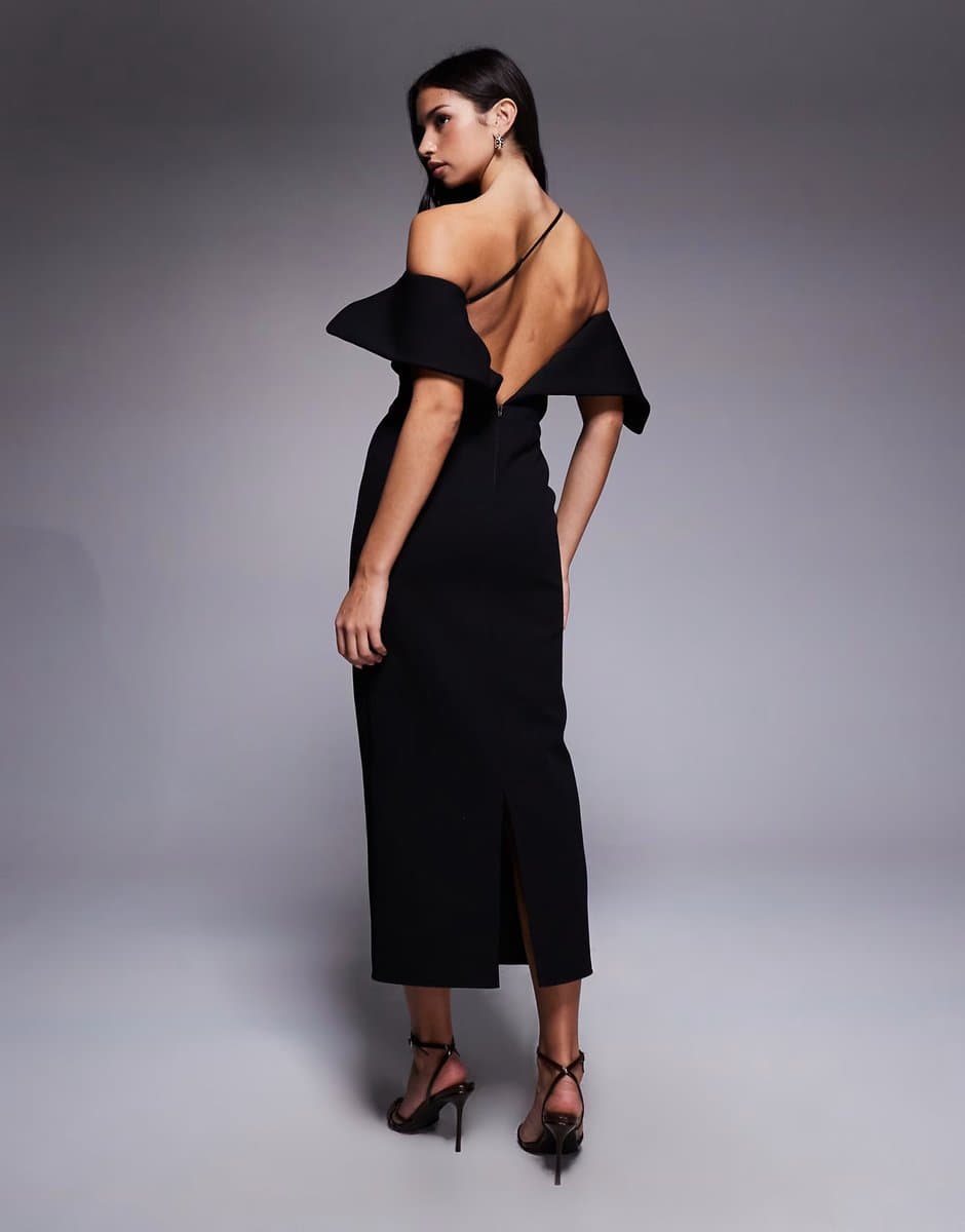 ASOS ASOS DESIGN Black Pencil Midi Dress