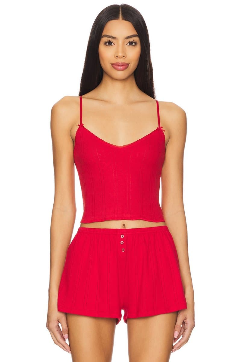 revolve Revolve Cou Cou Intimates Cherry Red Cami Top