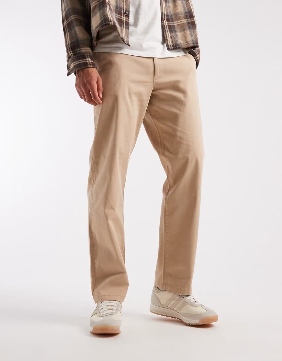ASOS ASOS DESIGN straight chinos in washed beige
