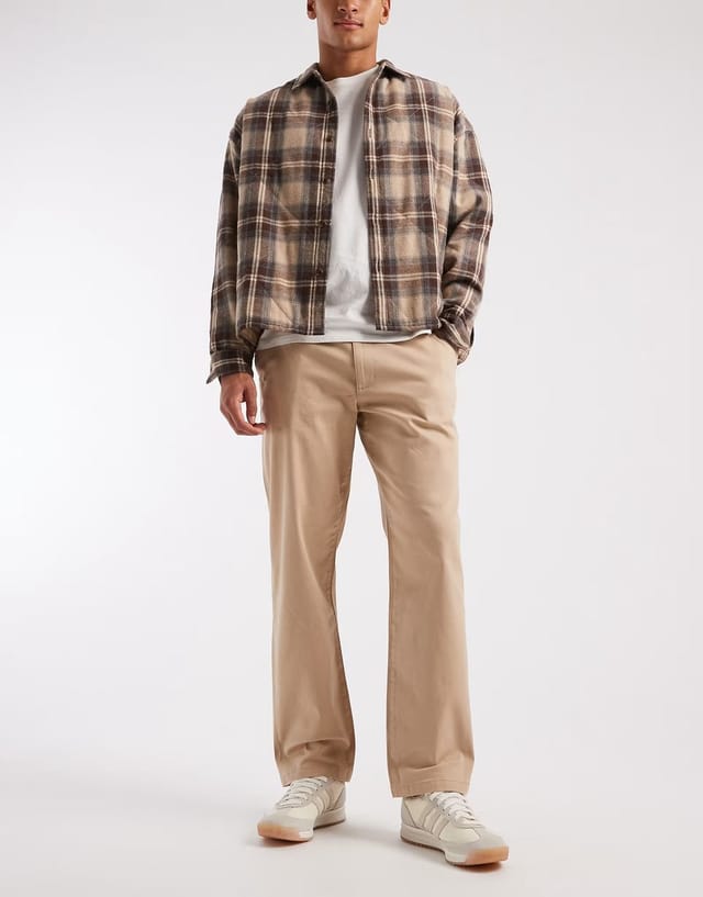 ASOS ASOS DESIGN straight chinos in washed beige - 2