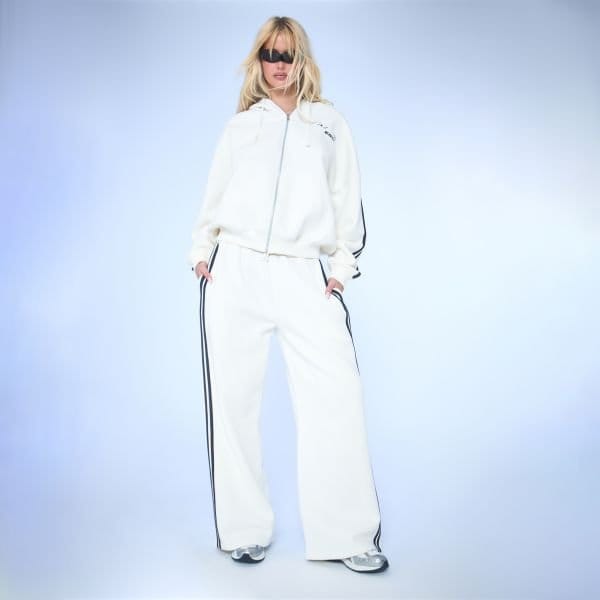 EGO Oversized Striped Graphic Detail Hoodie In Cream, Women's Size UK 6 - 2