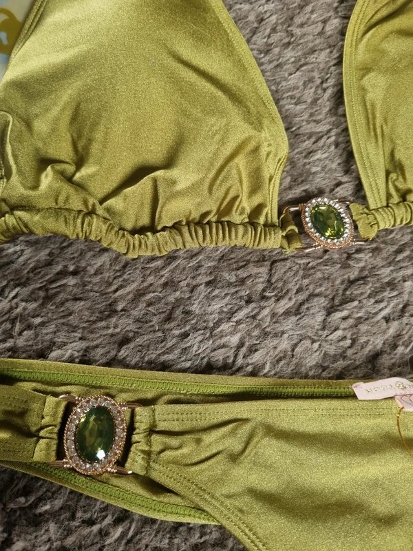 Moda Minx Moda Minx olive green halter-neck bikini set size L - 2