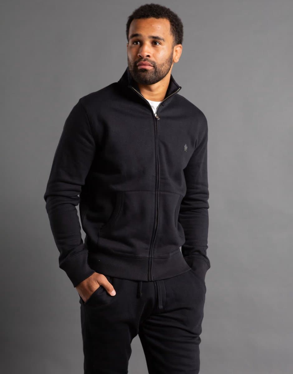 ASOS French Connection Cotton blend funnel neck zip jumper in navy