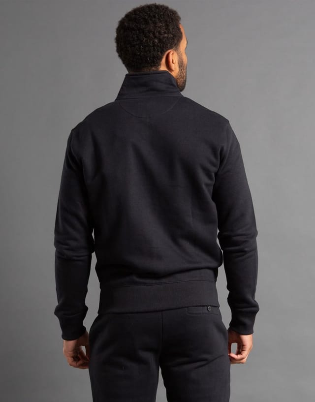 ASOS French Connection Cotton blend funnel neck zip jumper in navy - 2