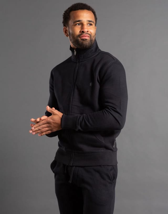 ASOS French Connection Cotton blend funnel neck zip jumper in navy - 3