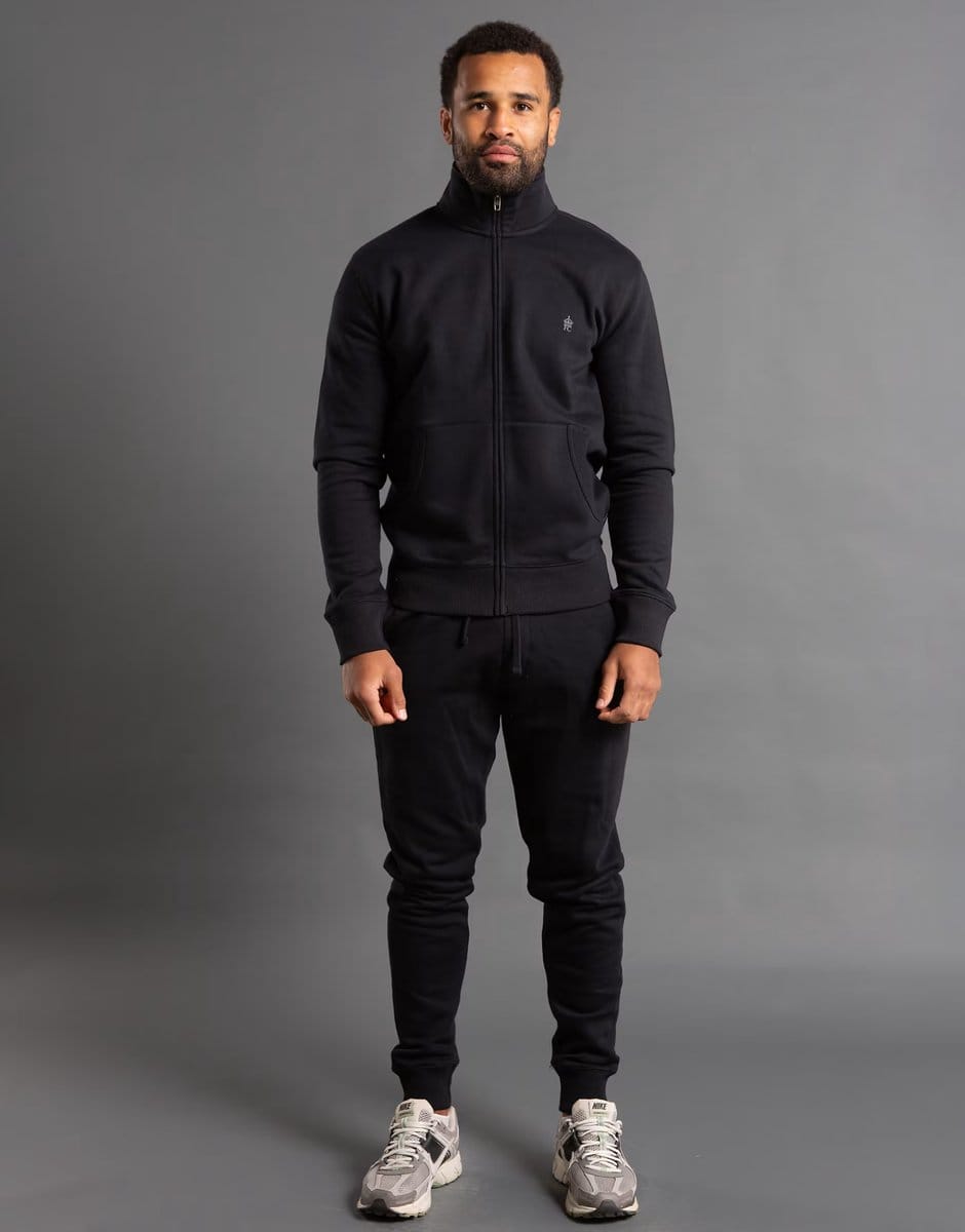 ASOS French Connection Cotton blend funnel neck zip jumper in navy - 4