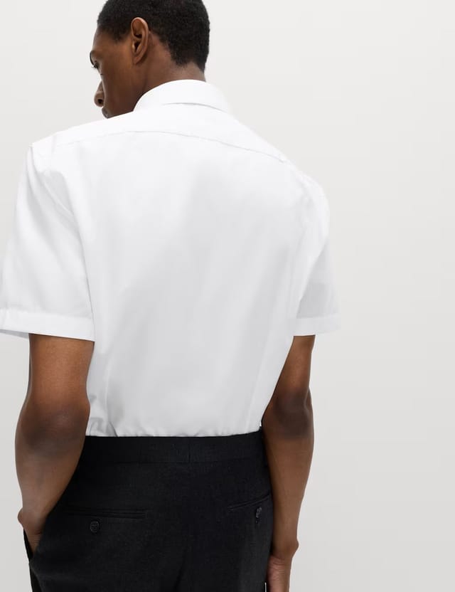 Marks & Spencer M&S 2 Pack Slim Fit Easy Iron Shirts White - 3