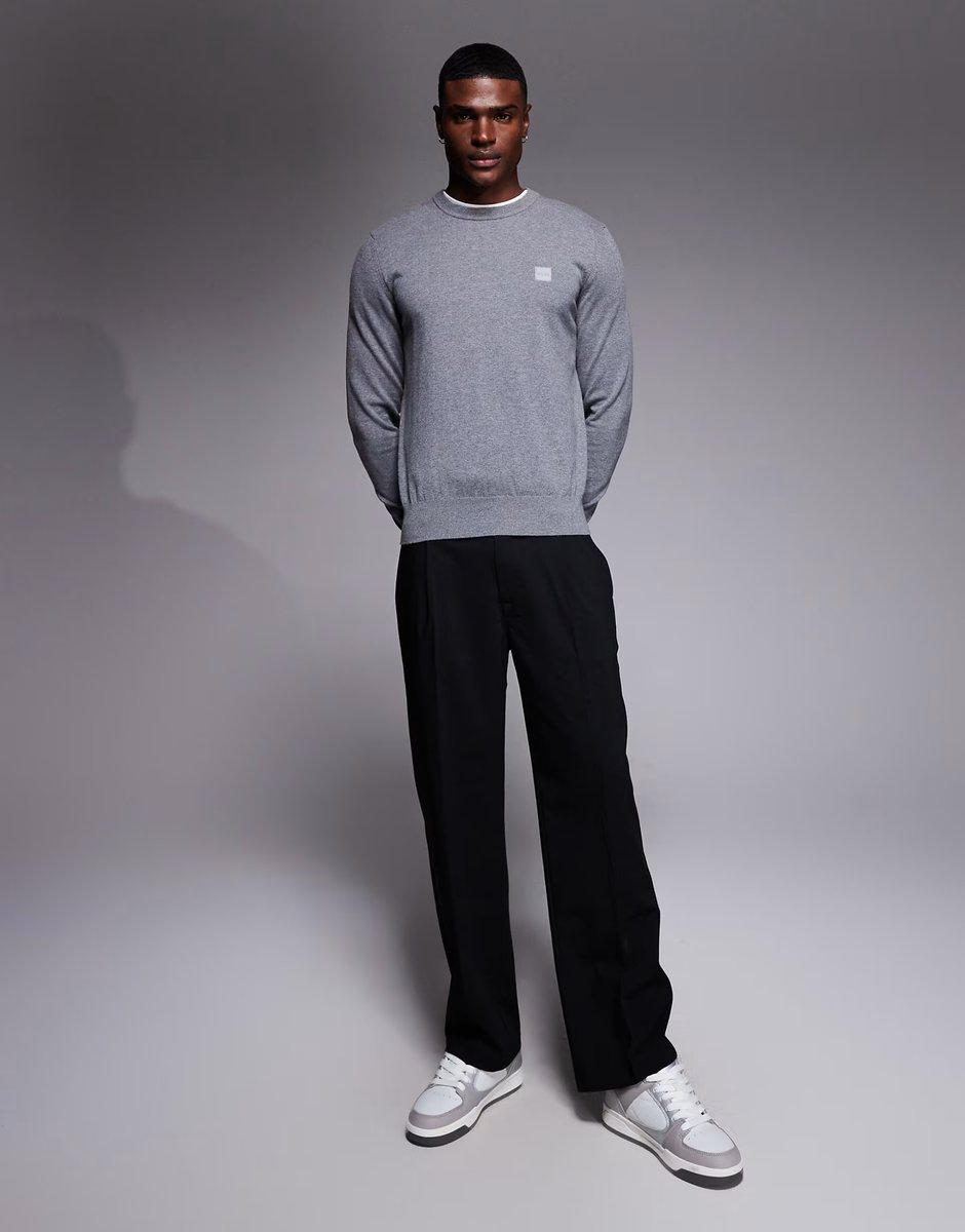 ASOS BOSS Orange kanobix fine knit half zip jumper in grey - 2