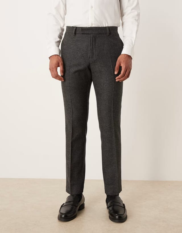 ASOS ASOS DESIGN slim suit trouser with wool in charcoal - 2
