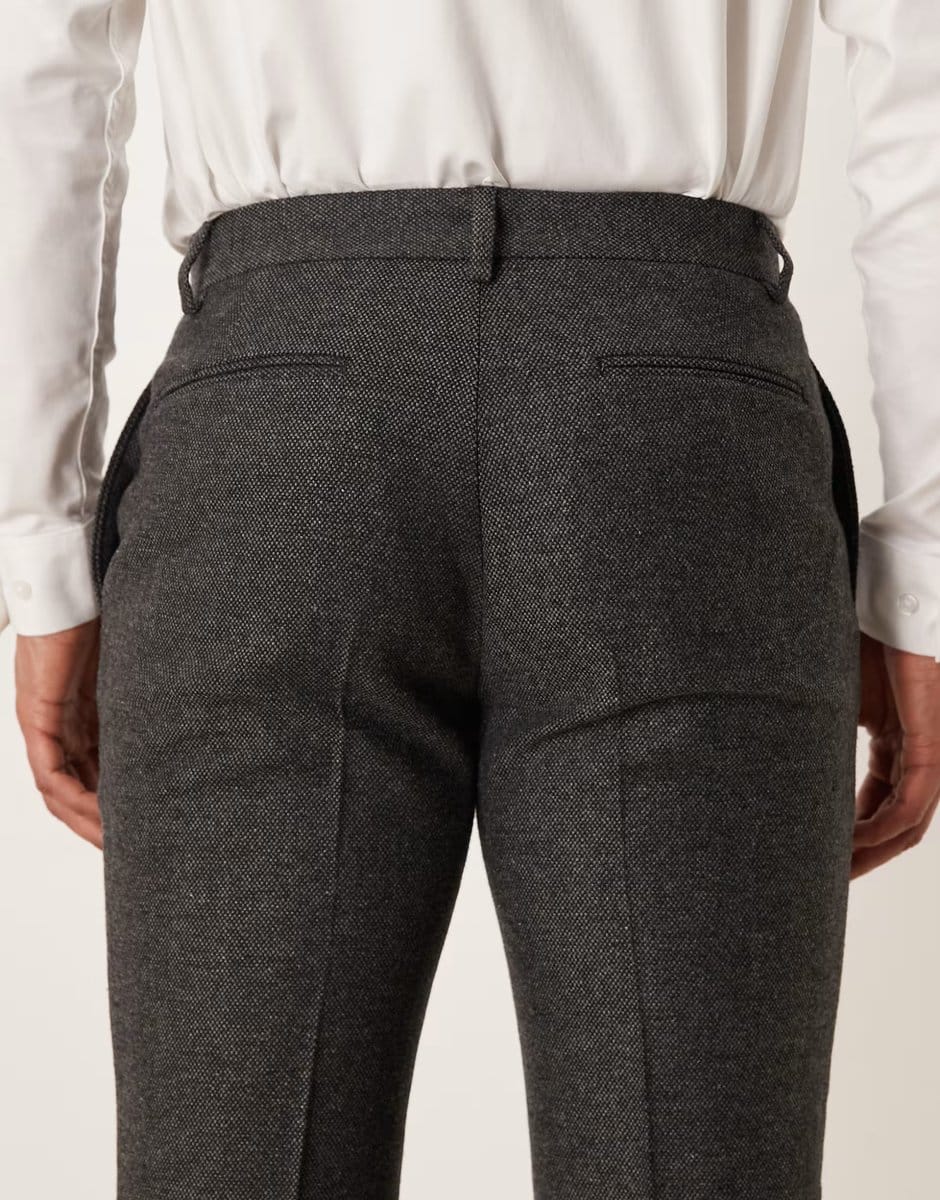 ASOS ASOS DESIGN slim suit trouser with wool in charcoal - 4