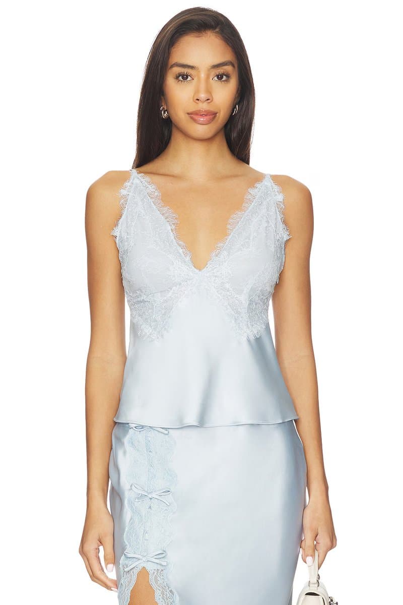 revolve Revolve LoveShackFancy Airy Blue Cami Top