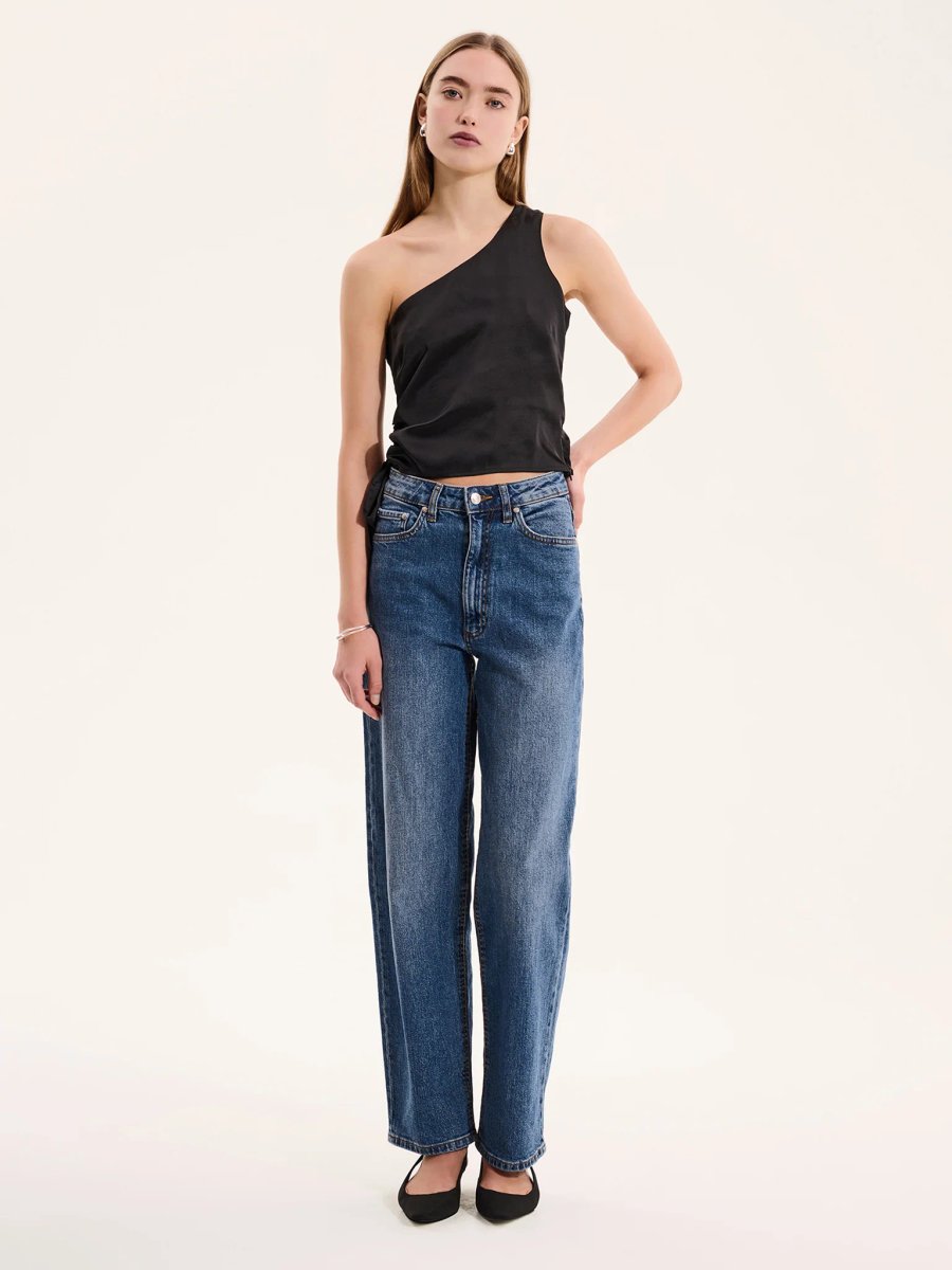 OMNES Sweeny One Shoulder Top in Black - 1