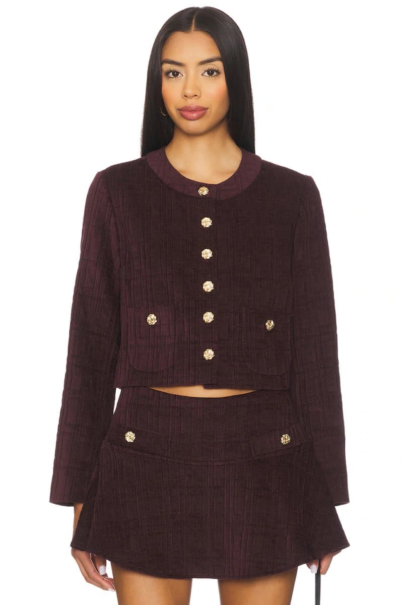revolve Revolve Elegant Aubergine Blazer Jacket