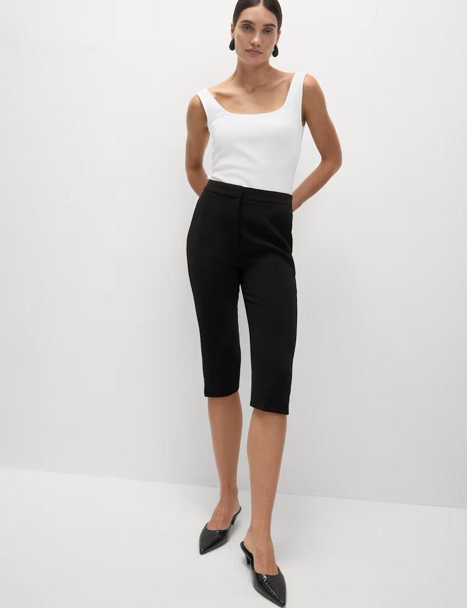 Marks & Spencer M&S Slim Fit Cropped Trousers Black - 2