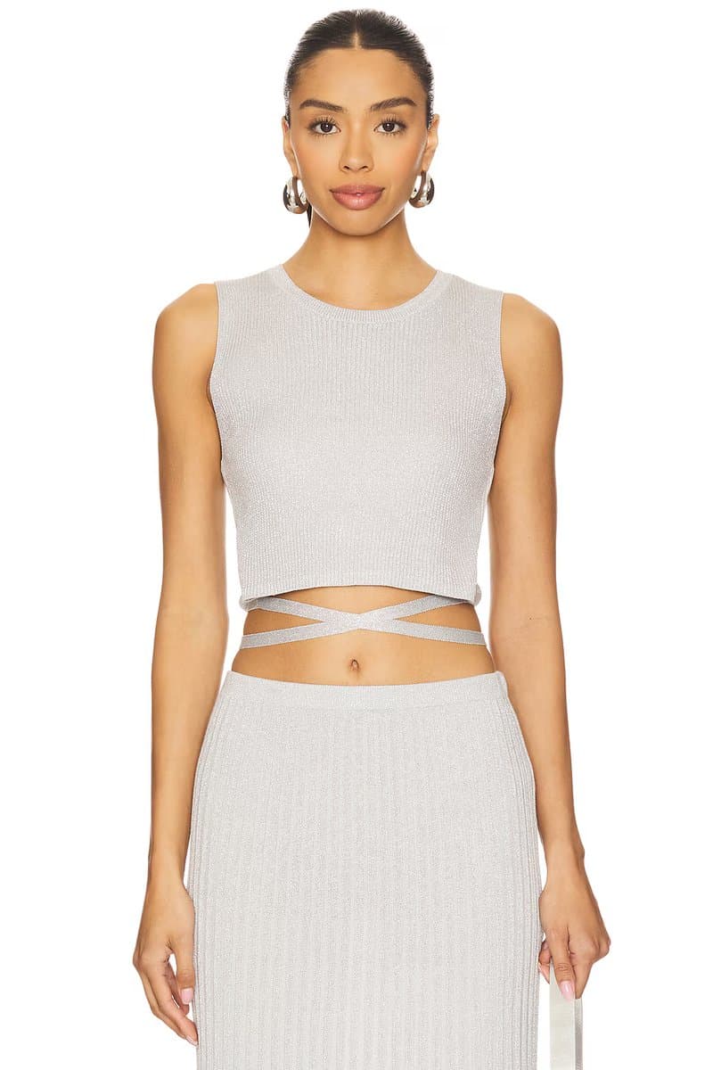 revolve Stevie Cropped Lurex Tie Tank