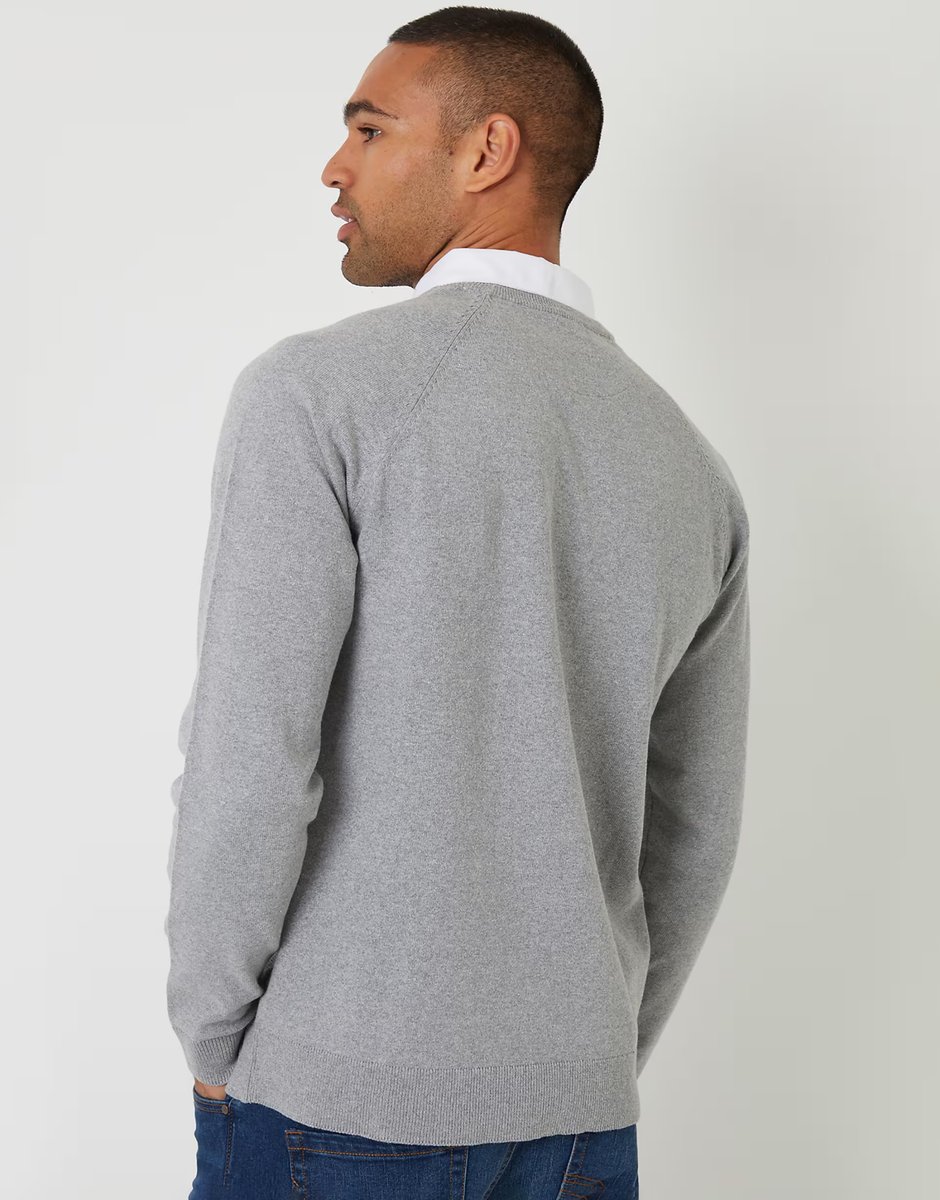 ASOS Threadbare Mock shirt raglan knitted jumper in grey - 3