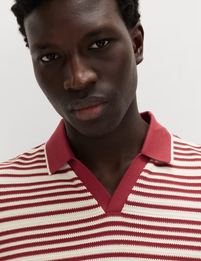 Marks & Spencer M&S Relaxed Fit Cotton Rich Textured Polo Shirt Paprika - 2