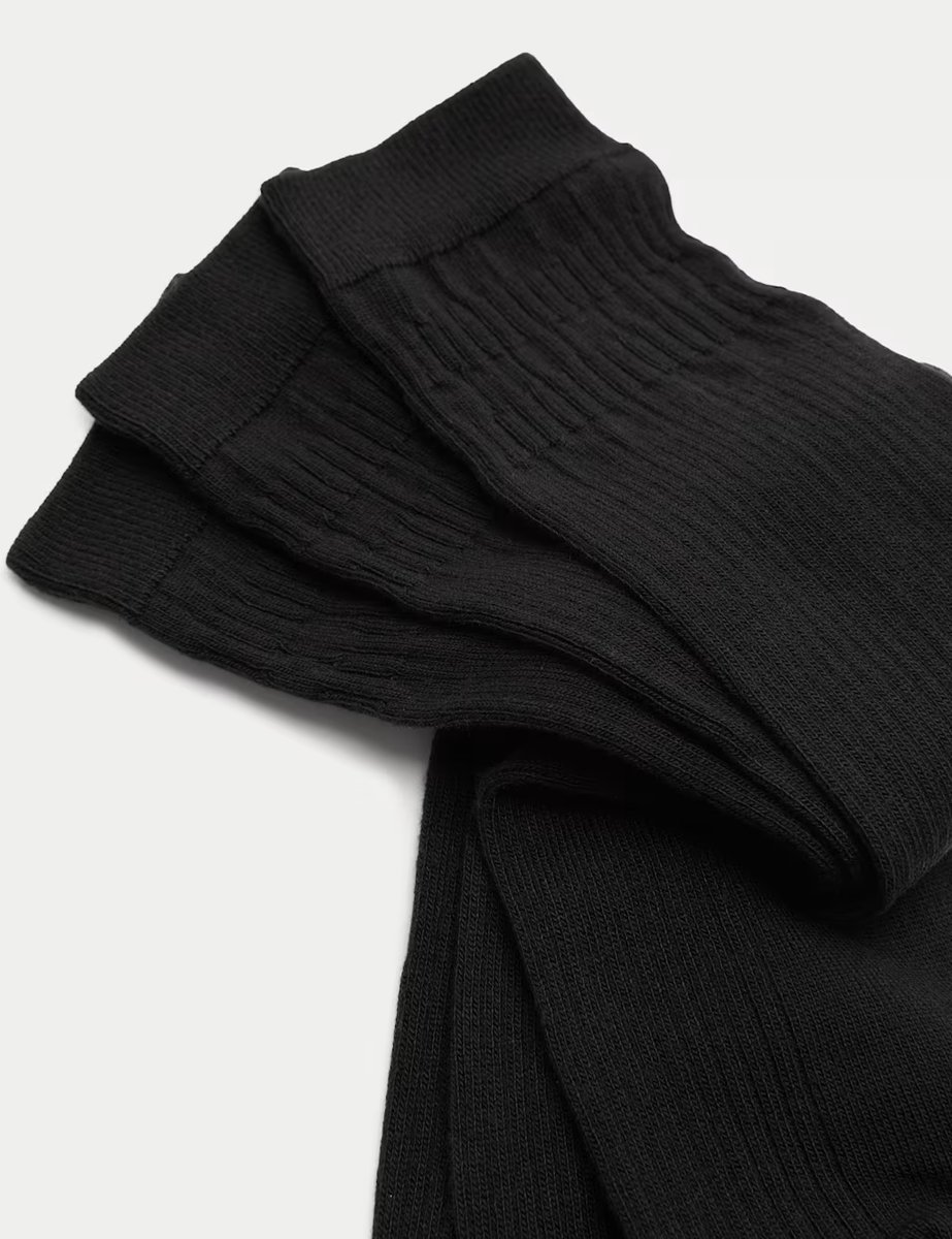Marks & Spencer M&S 3 Pack Light Thermal Gentle Grip Socks Black - 1