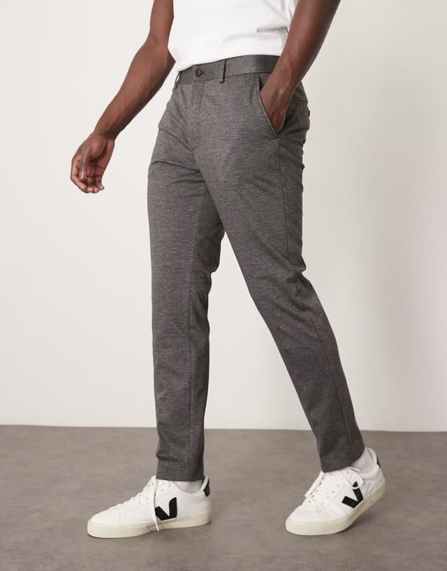 ASOS Selected Noah slim fit jersey trousers in dark grey - 2