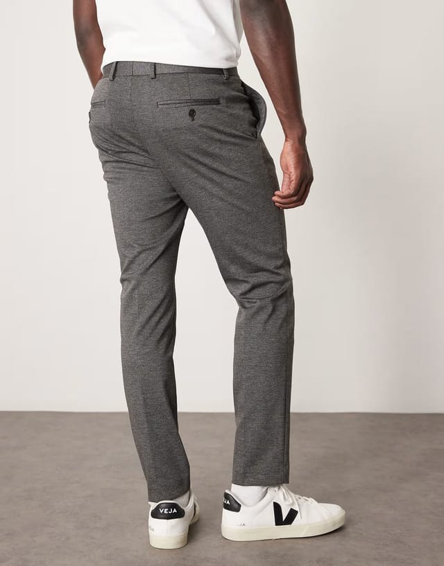 ASOS Selected Noah slim fit jersey trousers in dark grey - 3