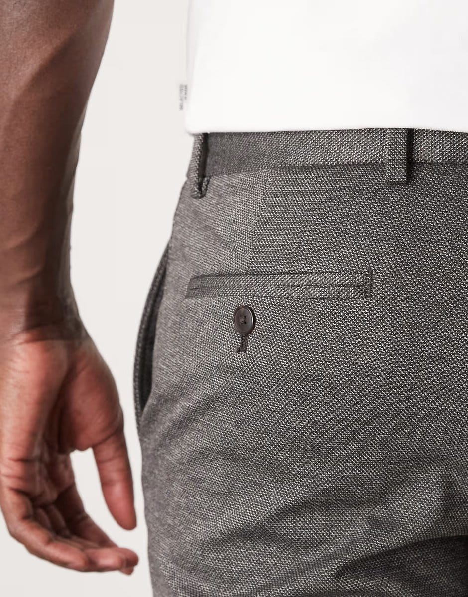 ASOS Selected Noah slim fit jersey trousers in dark grey - 4