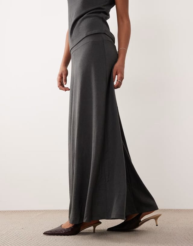 ASOS JDY Tall maxi skirt co-ord in dark grey - 2