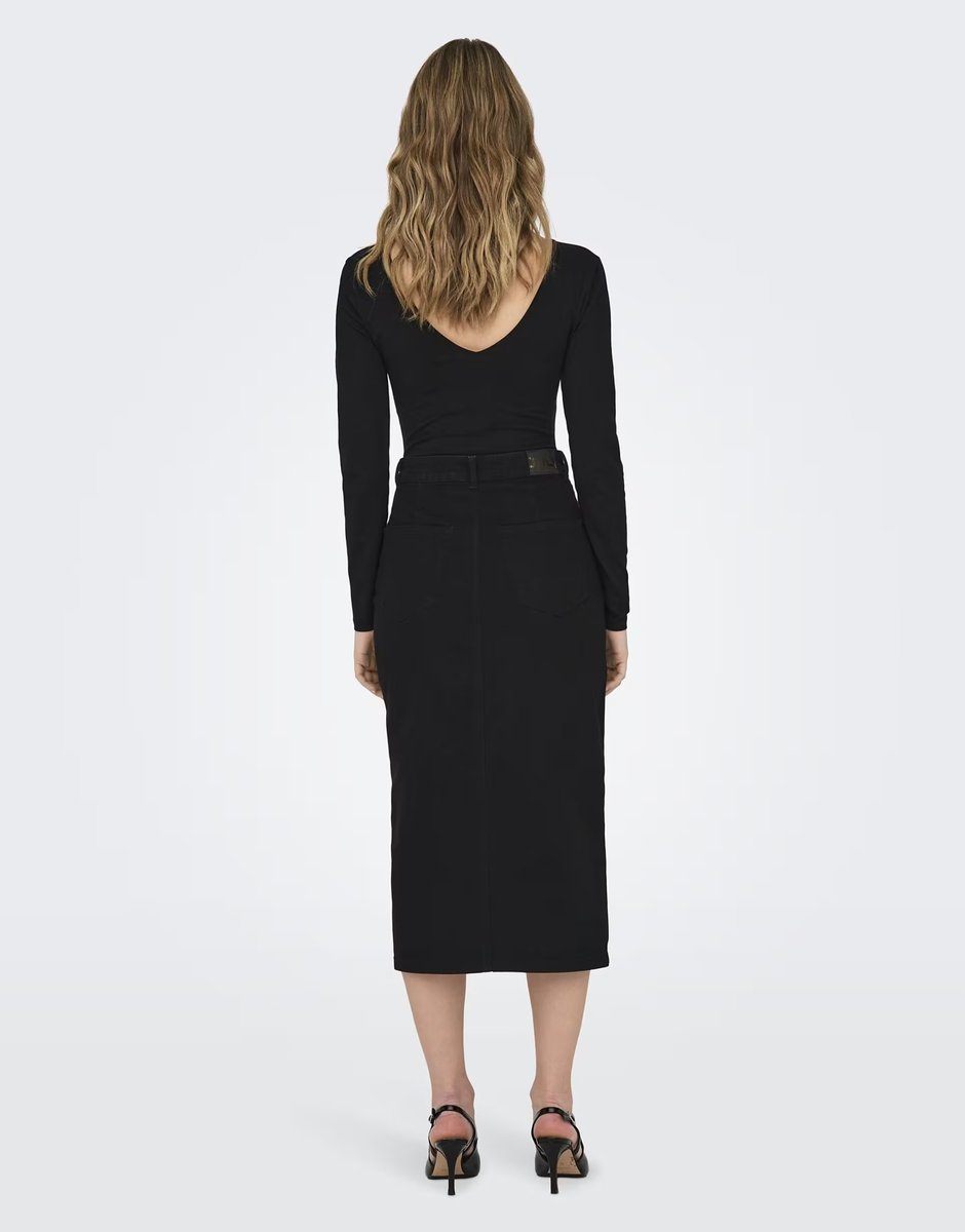 ASOS ONLY Denim skirt in black - 3