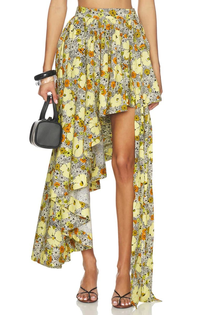 revolve Orange Blossom Asymmetric Skirt