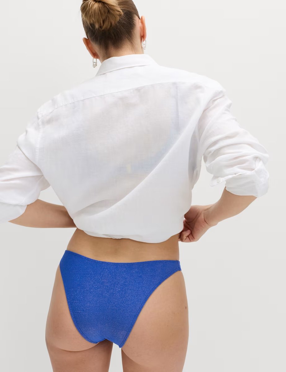 Marks & Spencer M&S Sparkle High Leg Bikini Bottoms Cobalt - 4