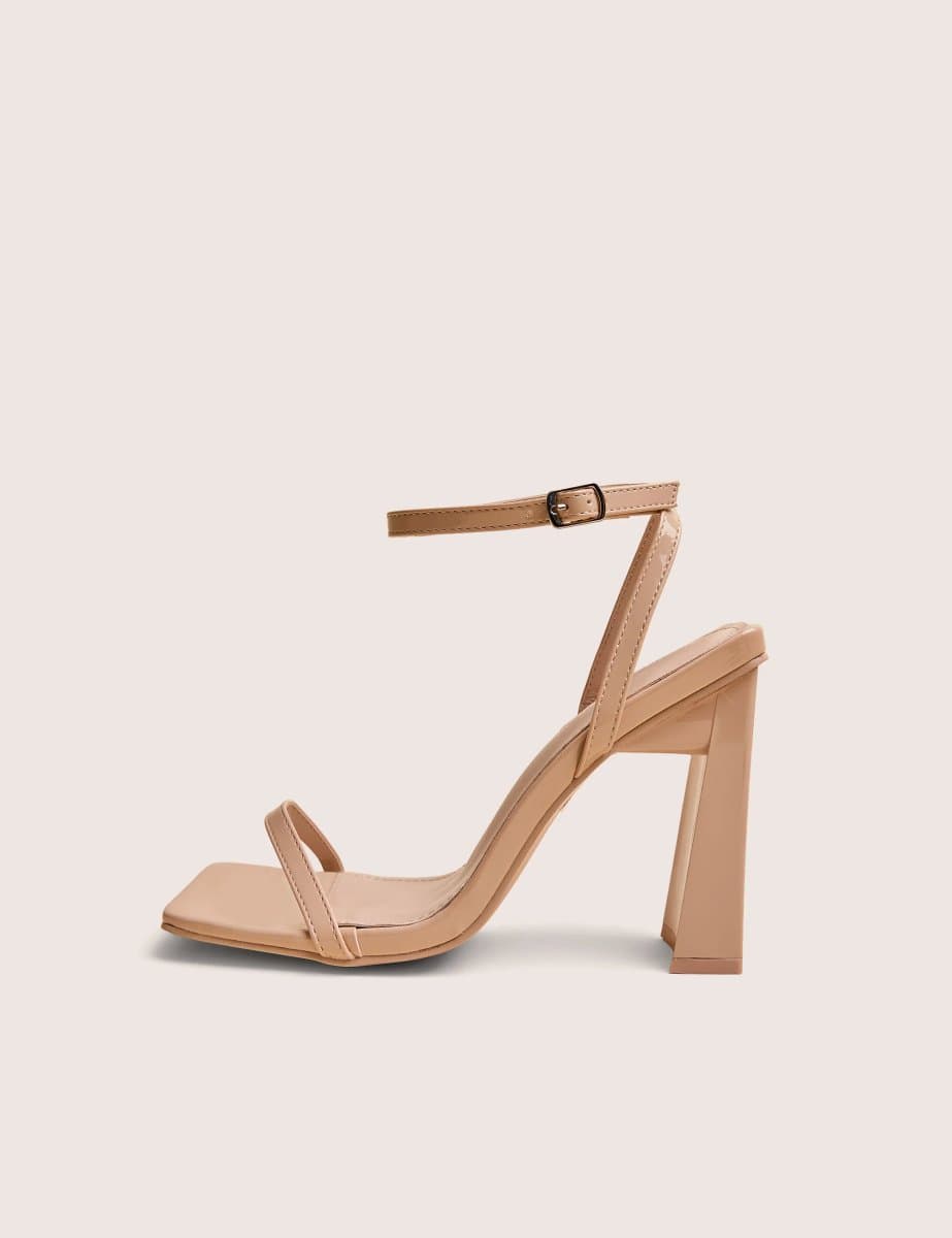 Public Desire Public Desire Wide Fit Nude Patent Heels
