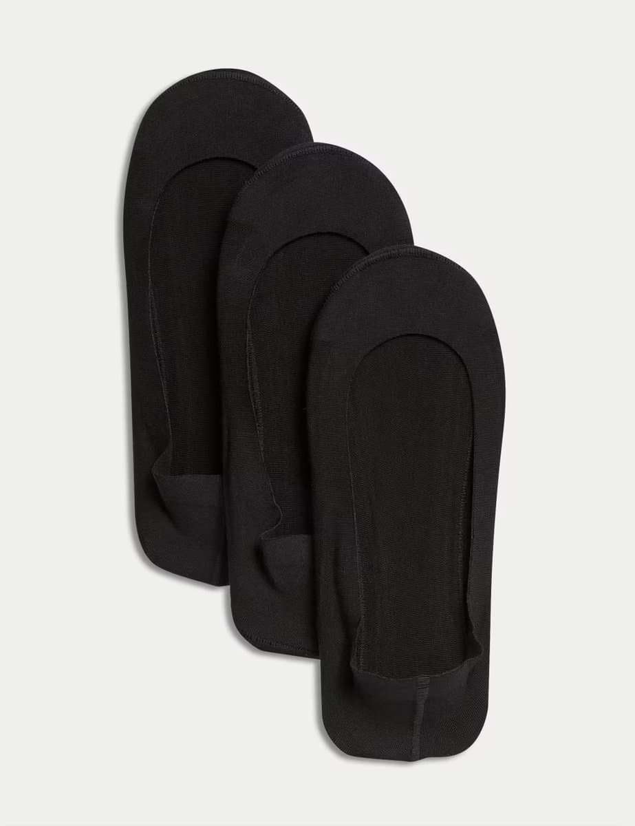 Marks & Spencer M&S 3pk Cotton Rich Low Cut Footsies Black