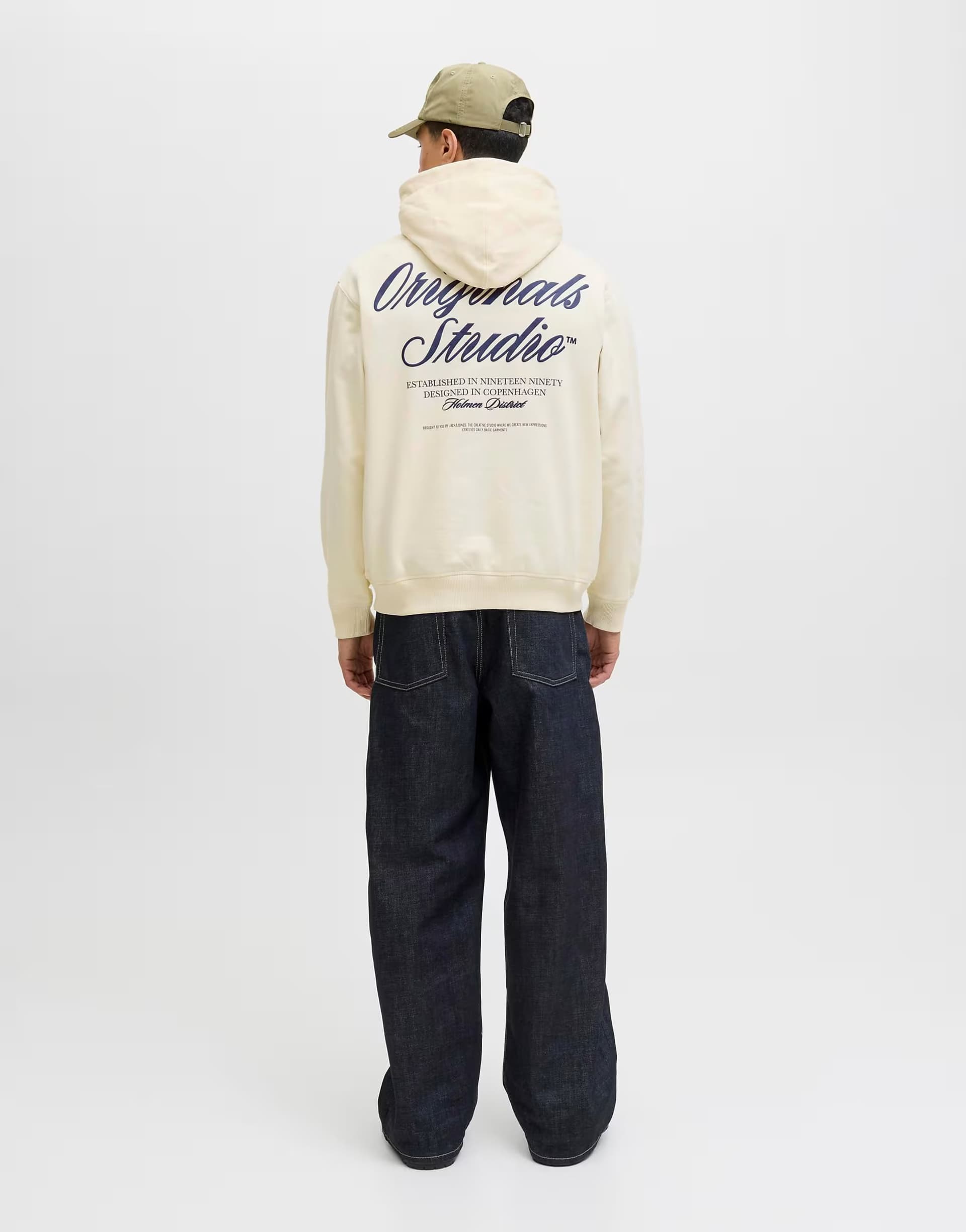 ASOS Jack & Jones Hoodie in antique white