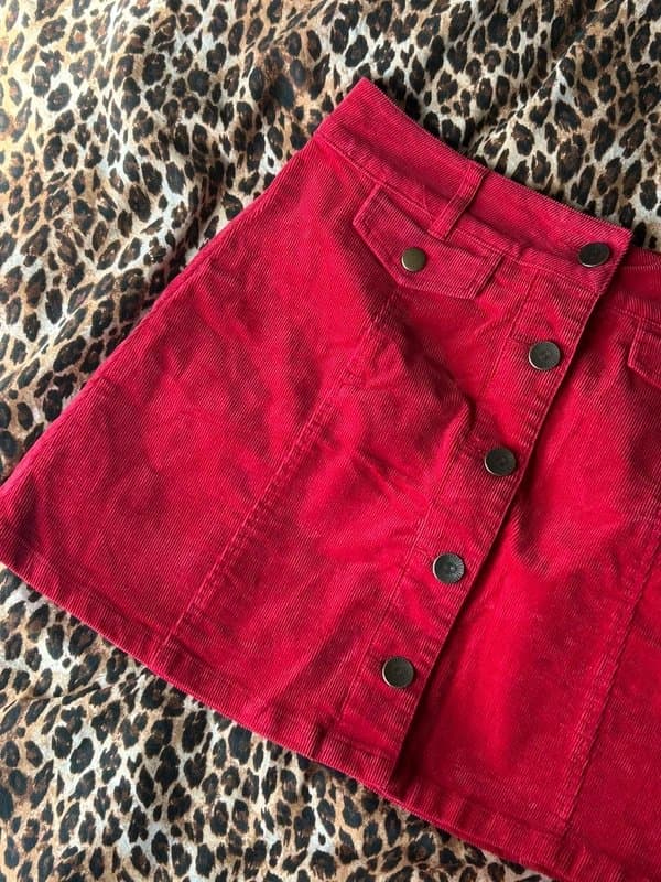Forever 21 Forever 21 Red corduroy skirt uk small 8/10