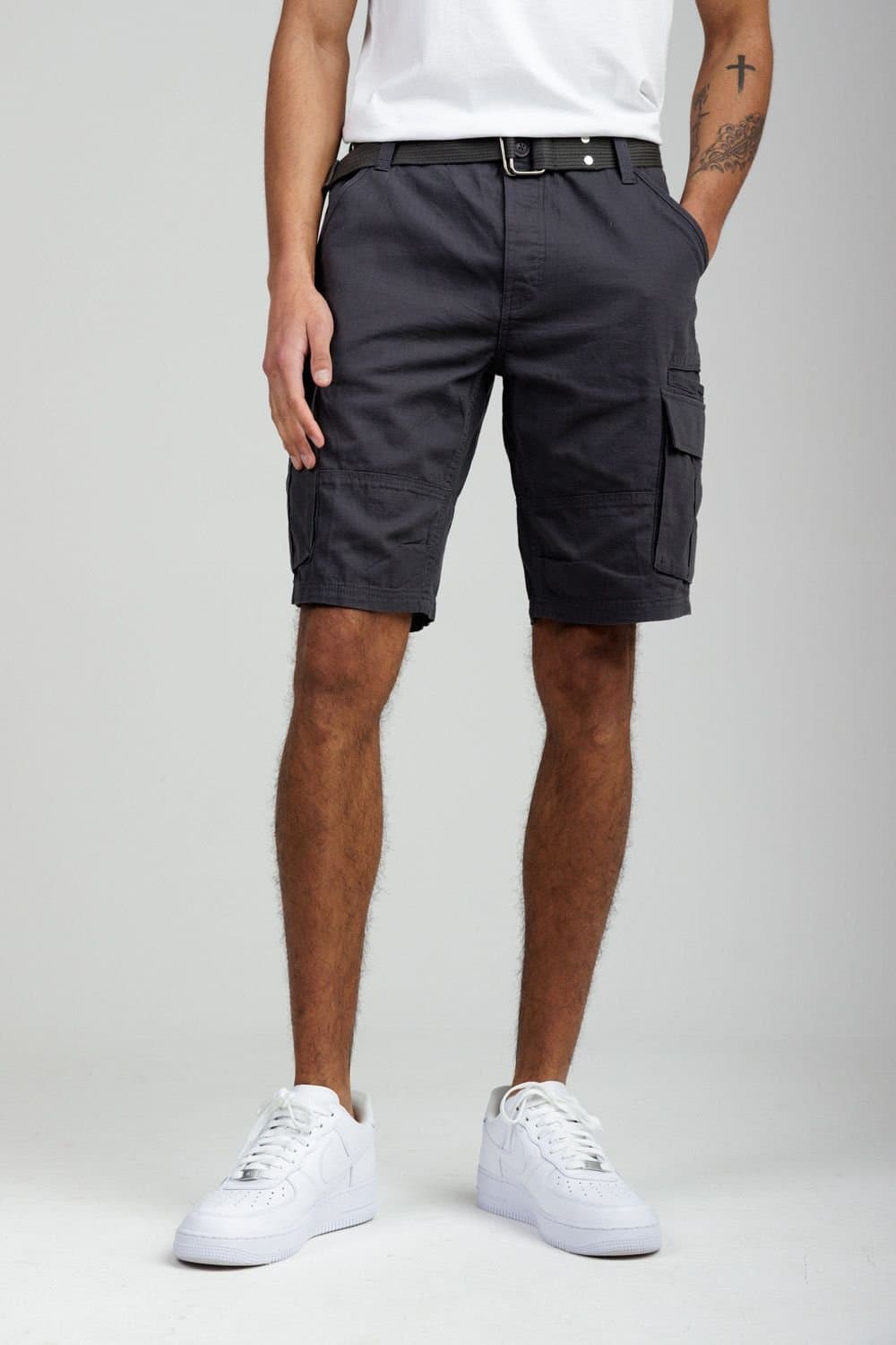 Tokyo Laundry Tokyo Laundry Men's Cotton Ripstop Cargo Shorts in Grey