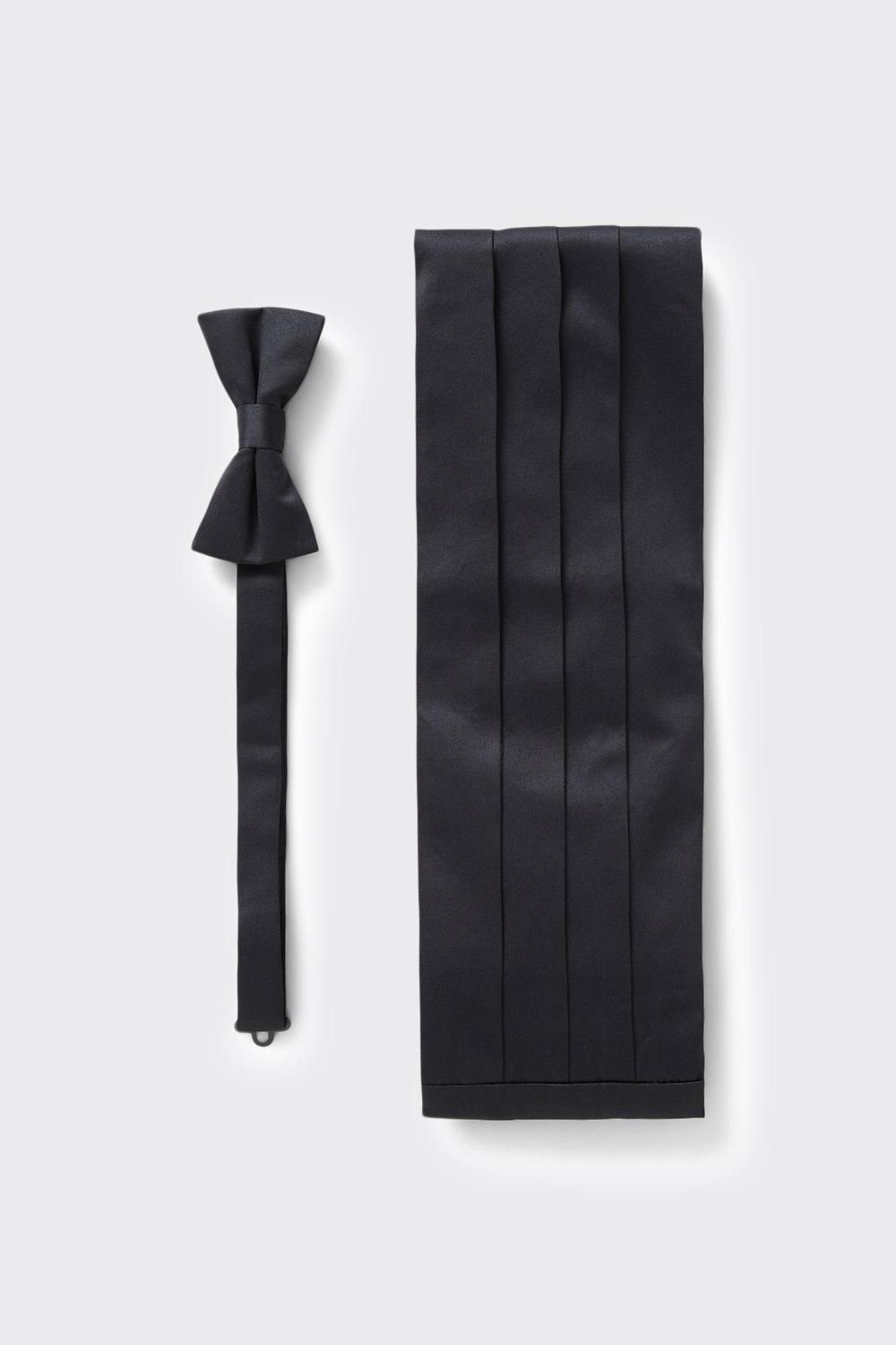 Burton Burton Men's Black Bow Tie & Cummerbund Set - 3