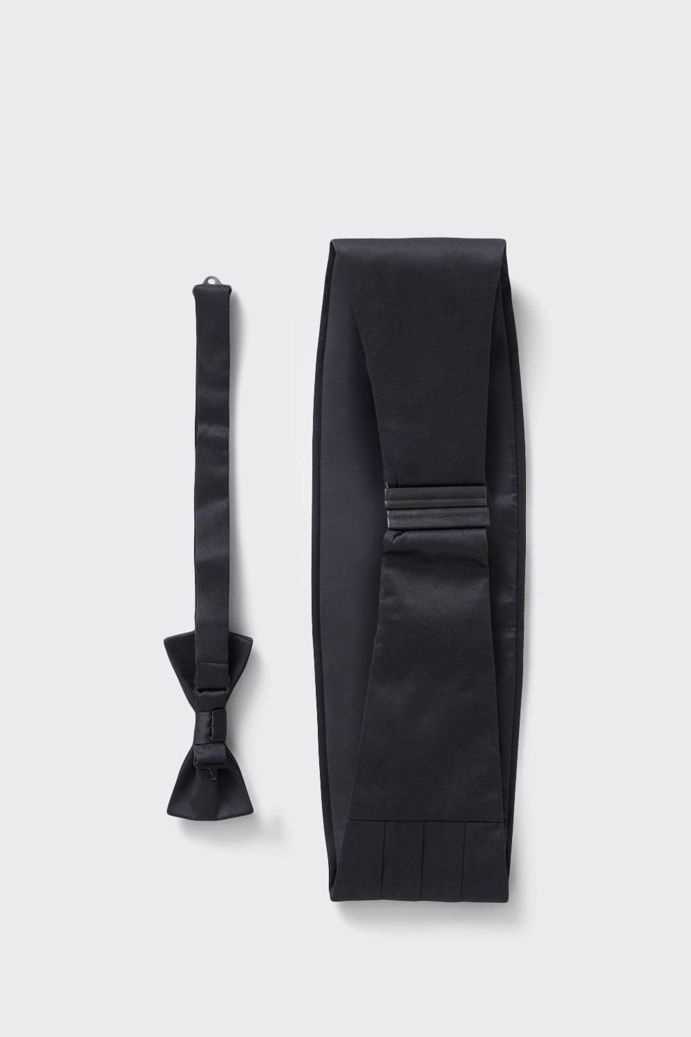Burton Burton Men's Black Bow Tie & Cummerbund Set - 4